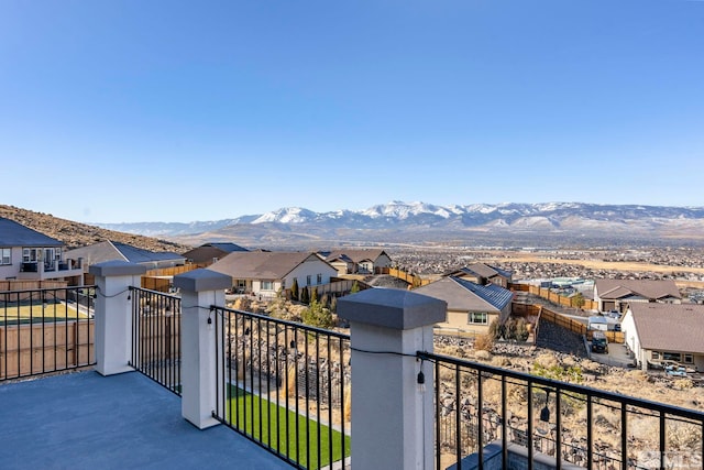 balcony with a mountain view