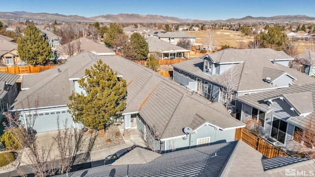 bird's eye view featuring a mountain view