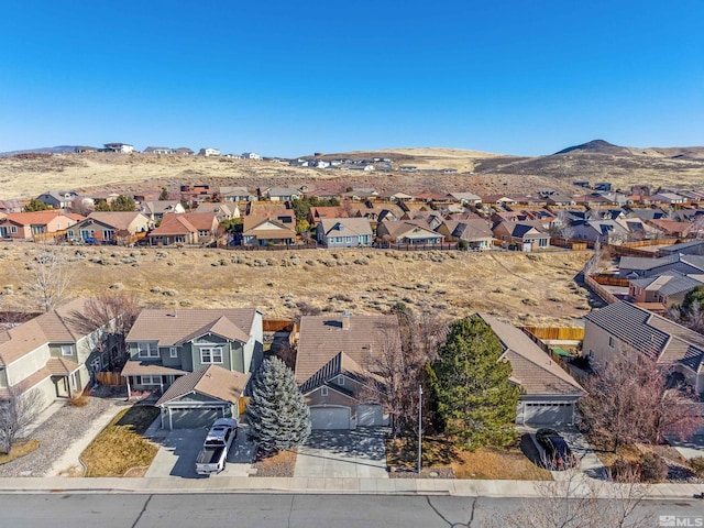 bird's eye view with a mountain view