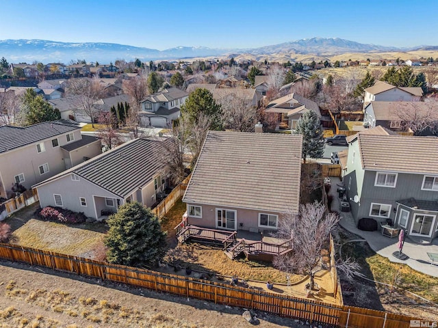 bird's eye view featuring a mountain view