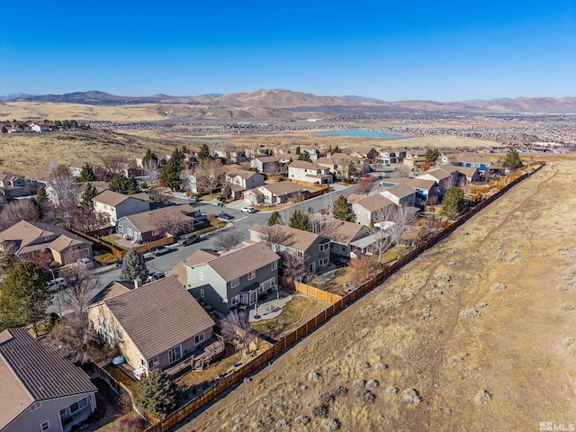 bird's eye view featuring a mountain view