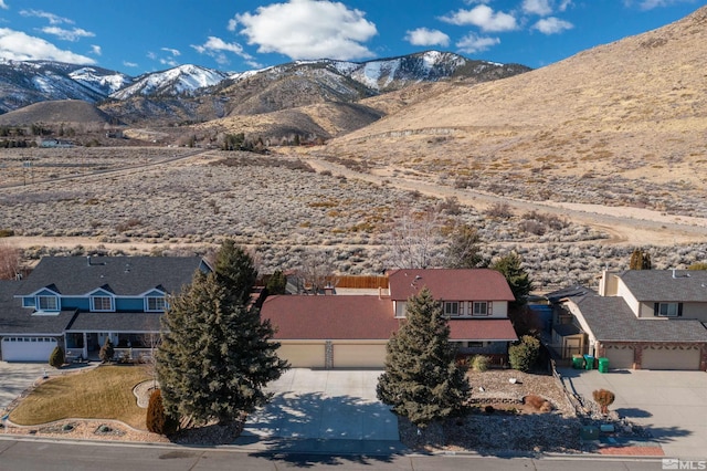 bird's eye view featuring a mountain view