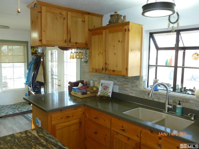 kitchen with sink and backsplash