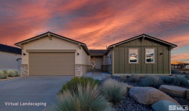 view of front of home featuring a garage