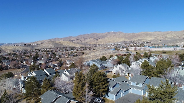 aerial view featuring a mountain view