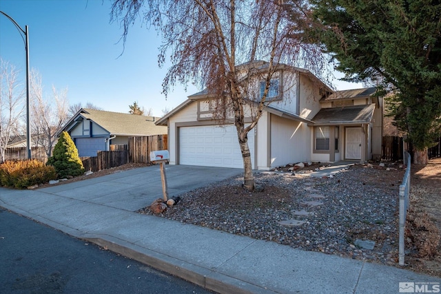 view of front facade with a garage