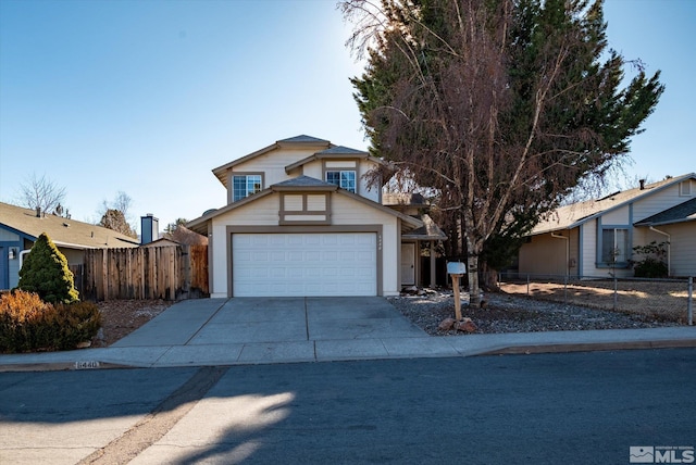 view of front of house with a garage