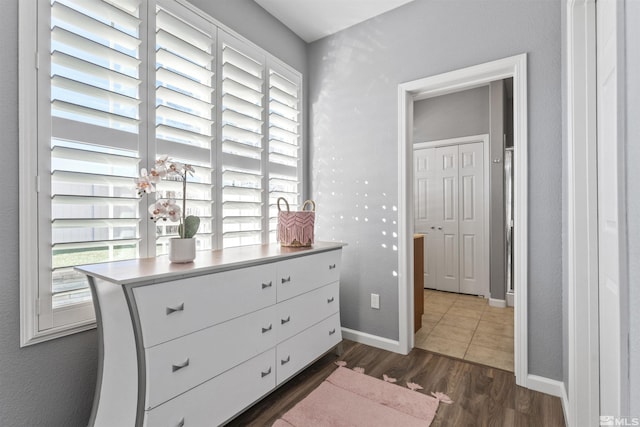 interior space featuring dark wood-type flooring