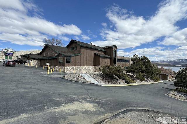 exterior space with a mountain view