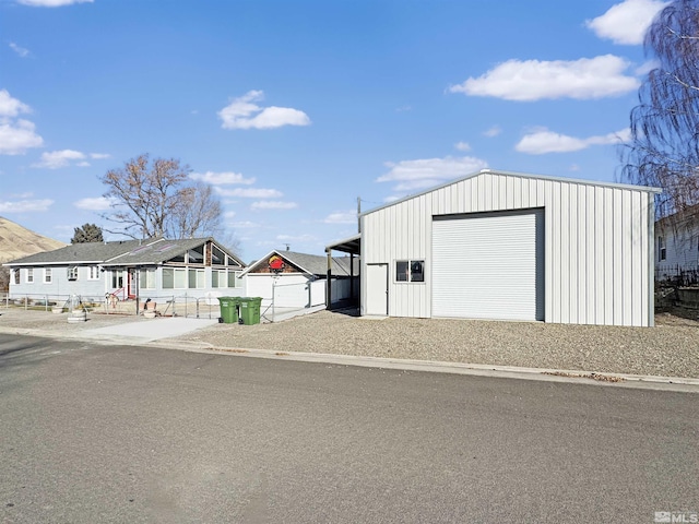 exterior space with a garage