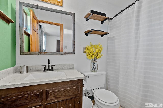 bathroom with toilet and vanity