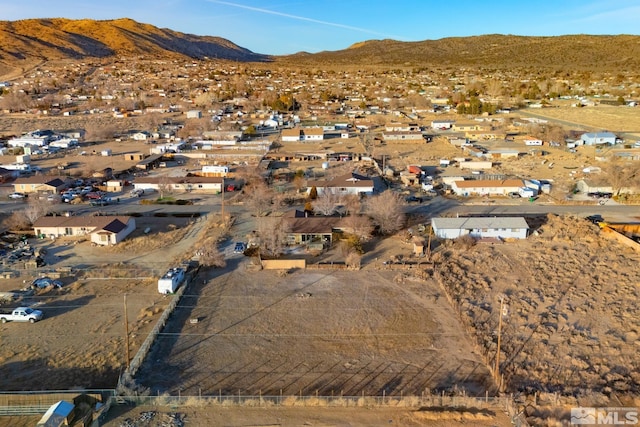 aerial view with a mountain view