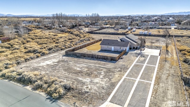 drone / aerial view with a mountain view