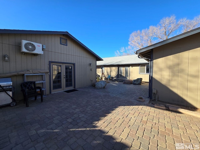 view of patio featuring french doors and area for grilling