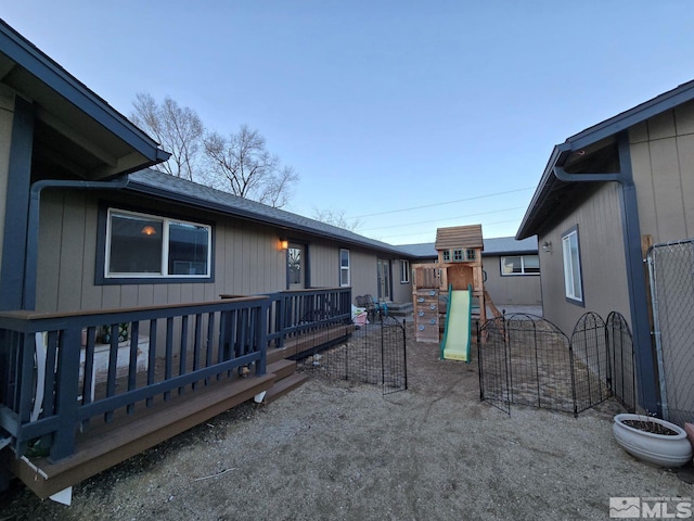 exterior space featuring a playground