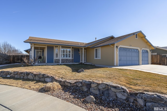 ranch-style house featuring a garage