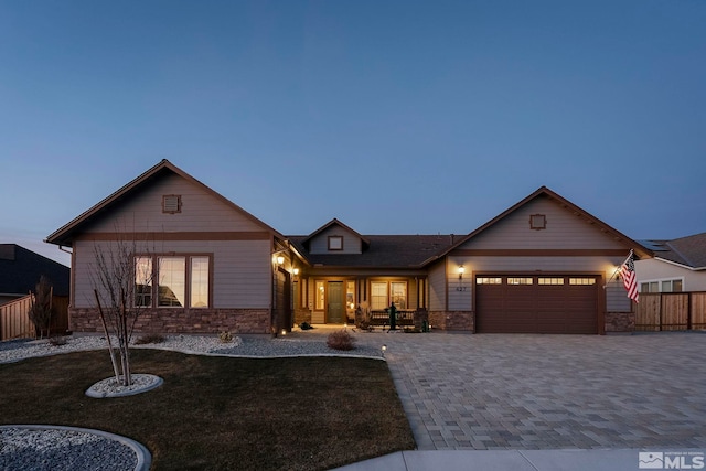 view of front of home with a garage