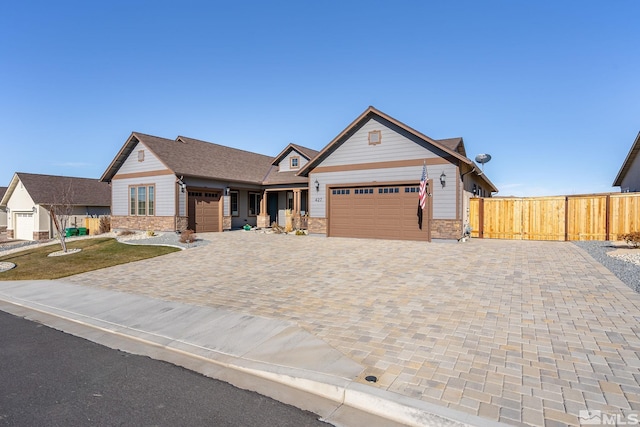 view of front of home with a garage