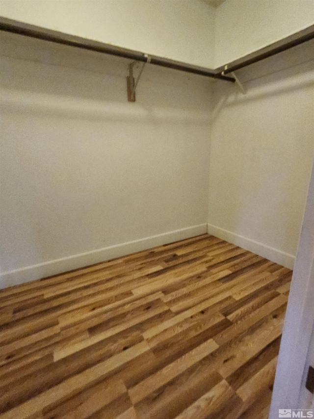 walk in closet featuring hardwood / wood-style flooring