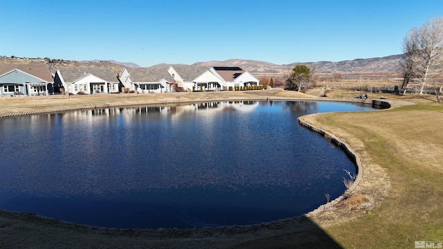 view of water feature with a mountain view