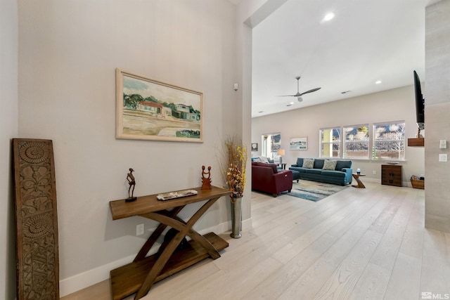 corridor featuring light hardwood / wood-style floors