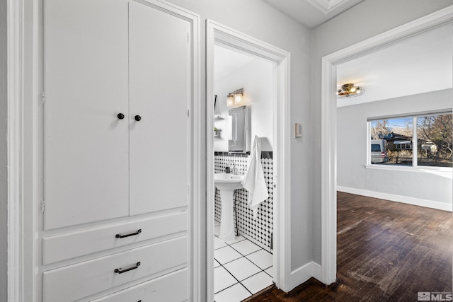 hallway featuring hardwood / wood-style floors