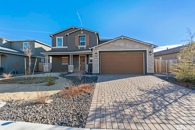 view of front of house featuring a garage