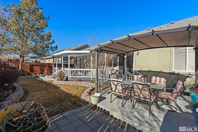 view of patio with a pergola