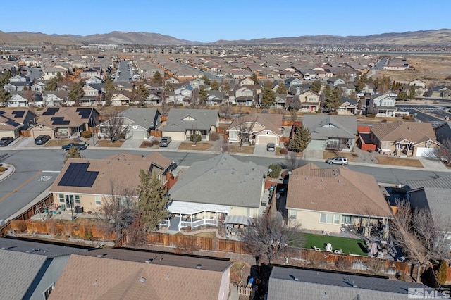 aerial view with a mountain view