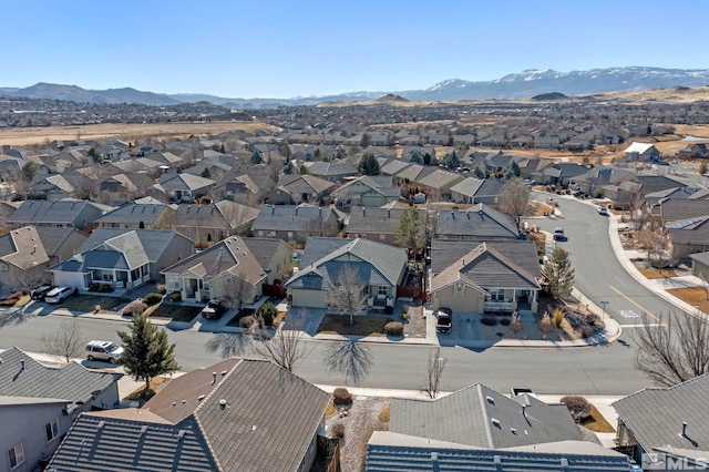 aerial view with a mountain view