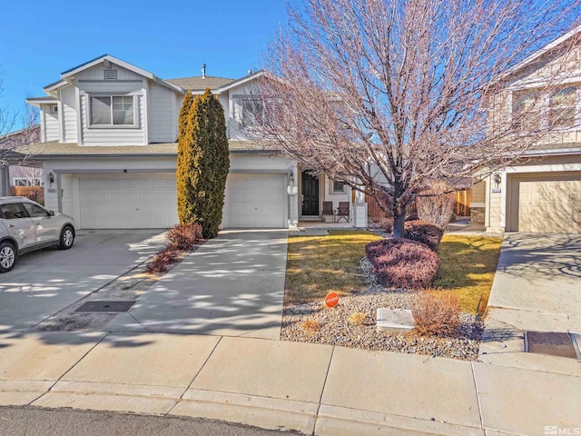 view of front of house with a garage