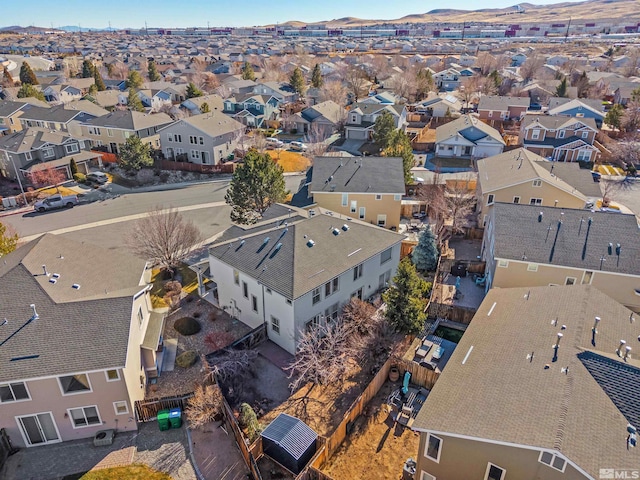 aerial view with a mountain view