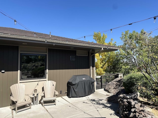 view of patio with area for grilling