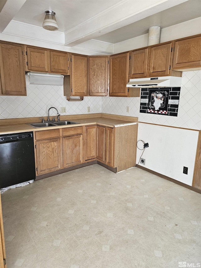 kitchen with sink and black dishwasher