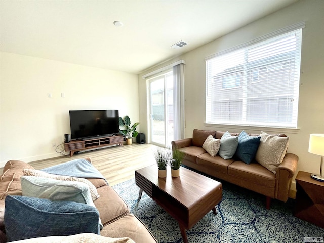 living room featuring hardwood / wood-style floors