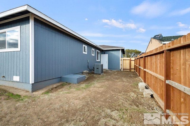 view of home's exterior featuring central AC