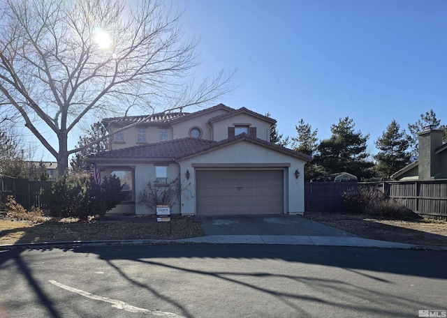 view of front facade featuring a garage