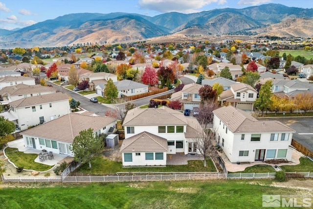 aerial view featuring a mountain view