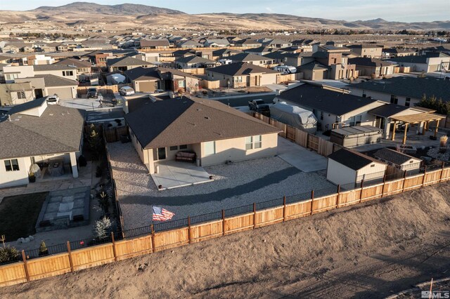 bird's eye view featuring a mountain view