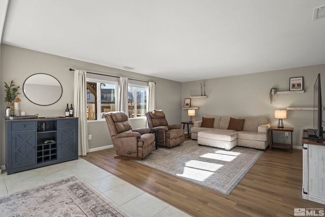 living room featuring hardwood / wood-style floors