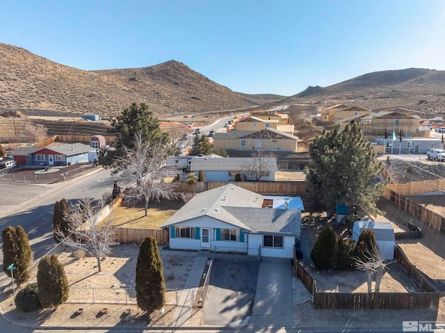 bird's eye view featuring a mountain view