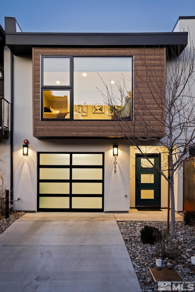 contemporary house with a garage