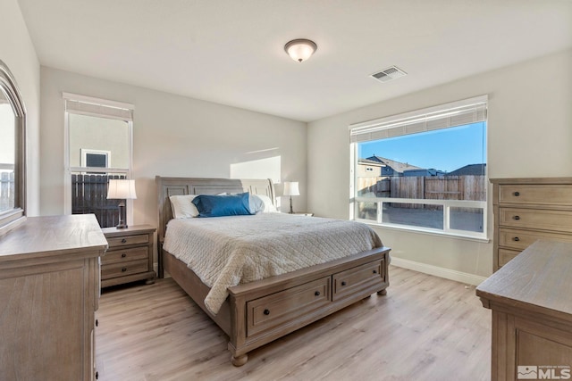 bedroom featuring light hardwood / wood-style flooring