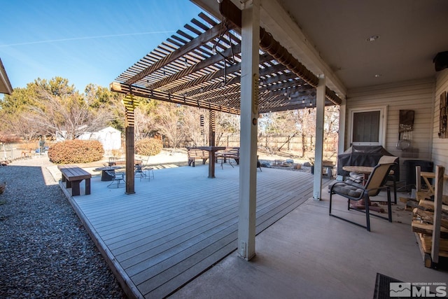 view of patio / terrace featuring a pergola