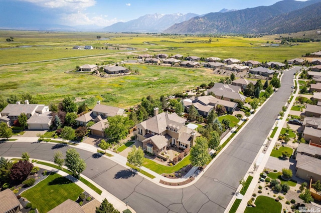 aerial view with a mountain view