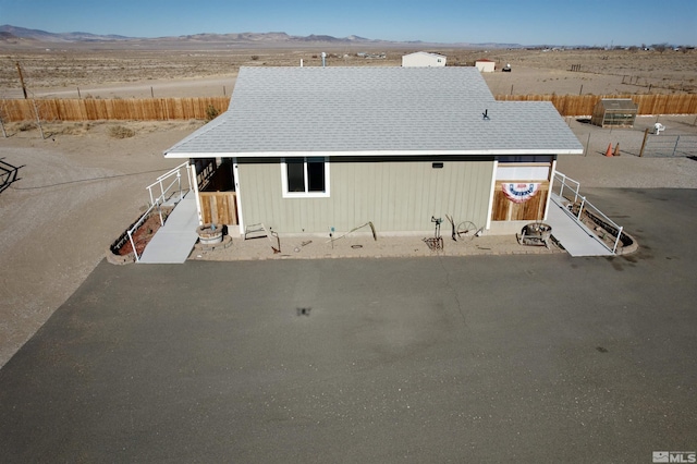 exterior space featuring a mountain view