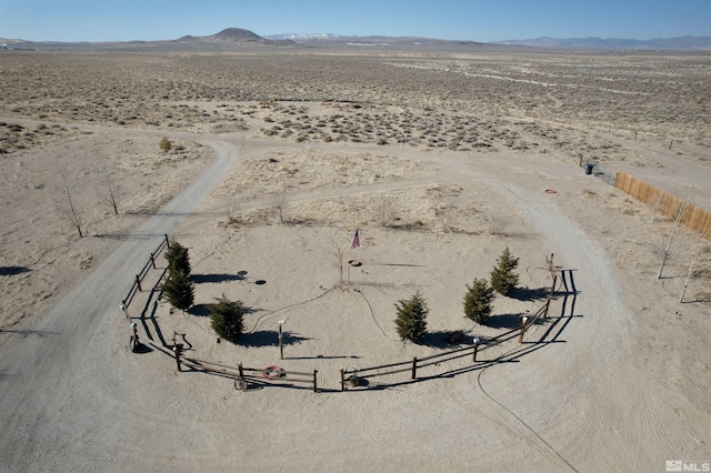 aerial view with a mountain view