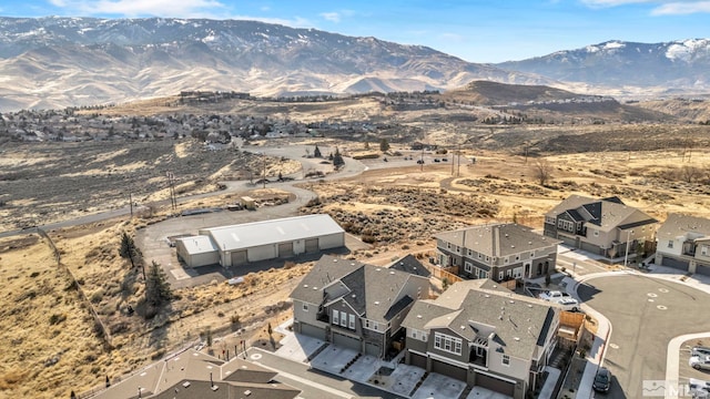 bird's eye view featuring a mountain view