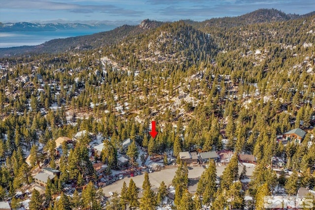 drone / aerial view with a mountain view