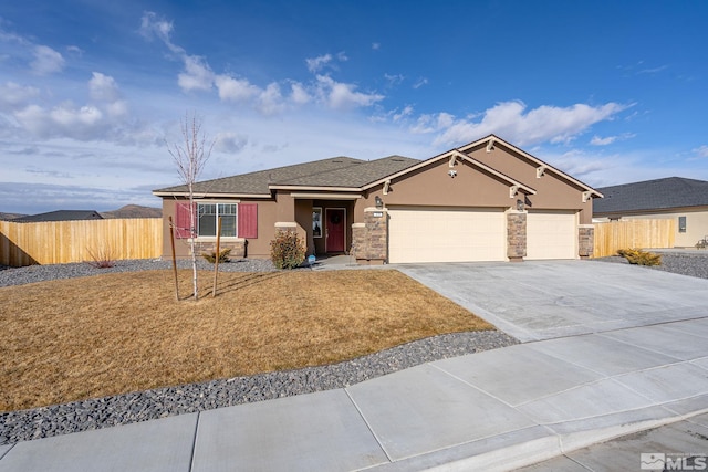 ranch-style house featuring a garage